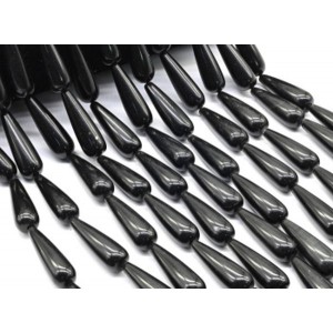 Бусины из агата черног капля 10*30мм, 40см, 13 бусин