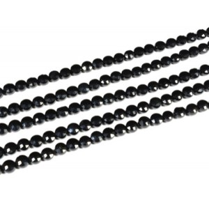 Бусины из агата черного круг гр.6мм, 37см, 62 бусины