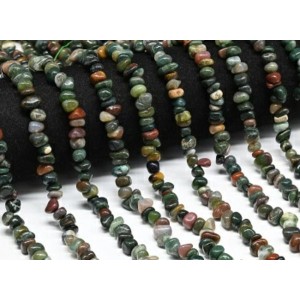 Бусины из агата мохового галтовка 7*4мм, 40см, 85 бусин