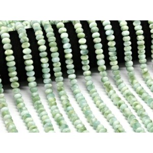 Бусины из ангелита зеленого (пектолит) рондель 8*4мм, 39см, 76 бусин