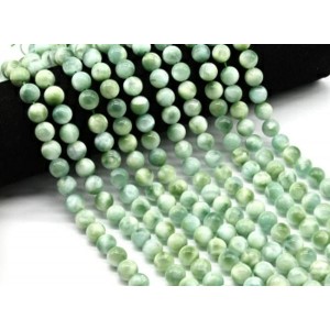 Бусины из ангелита зеленого (пектолит) шарик 10мм, 38см, 38 бусин