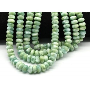 Бусины из ангелита зеленого (пектолит) рондель 12*6мм, 41см, 63 бусина