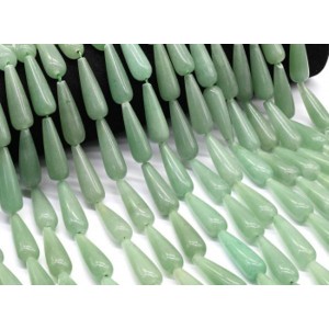 Бусины из авантюрина зеленого капля10*30мм, 40см, 13 бусин