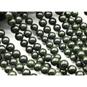 Бусины из авантюрина зеленого шарик 8мм, 37см, 48 бусин (иск.)