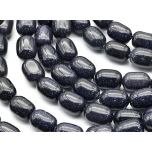 Бусины из авантюрина синего бочонок 10*14мм, 36см, 26 бусин (иск.)