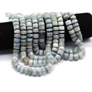 Бусины из аквамарина диски с гранями 11*7мм, 40см, 52 бусины