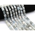 Бусины из аквамарина цилиндр с гранями 9*13мм, 40см, 28 бусин