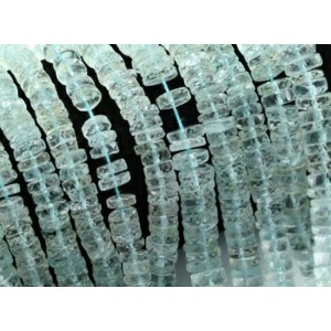 Бусины из аквамарина диски гр.7*3мм, 41см, 165 бусин, 34,7г