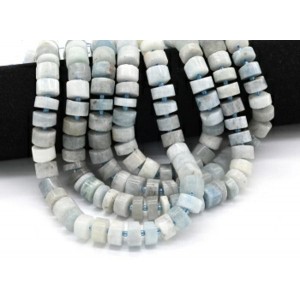 Бусины из аквамарина диски с гранями 12*7мм, 38см, 44 бусин