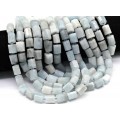 Бусины из аквамарина цилиндр с гранями 8-10*10-13мм, 40см, 28 бусин