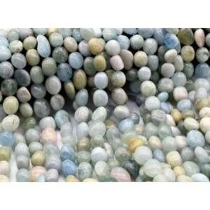 Бусины из берилла галтовка 12*15мм, 38см, 27 бусин