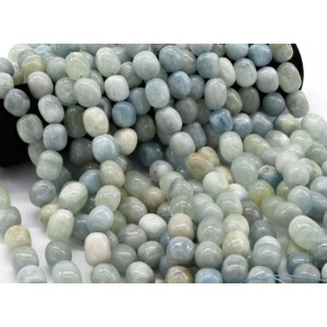 Бусины из аквамарина галтовка 15*19мм, 40см, 21 бусина