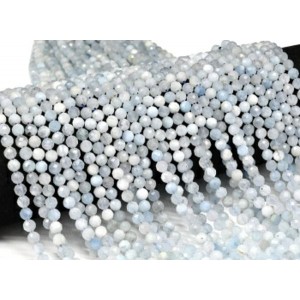 Бусины из аквамарина шарик гр.5мм, 39см, 76 бусин