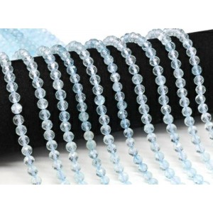 Бусины из аквамарина шарик гр.6мм, 39см, 70 бусин