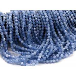 Бусины из камня кальца с гранями 6мм цвет аквамарин, 38мм, 63 бусины Бусины из камня кальца с гранями 6мм цвет аквамарин, 38мм, 63 бусины