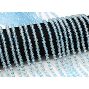 Бусины из аквамарина шарик гр.5мм, 39см, 76 бусин