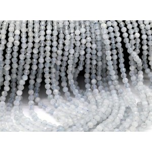 Бусины из аквамарина шарик гр.4мм, 39см, 95 бусин