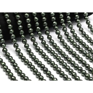 Бусины из майорки шарик с гранями 8мм цвет изумрудный, 40см, 53 бусин (иск.)