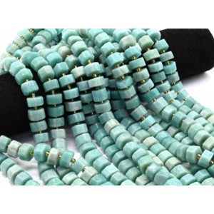 Бусины из амазонита диски с гранями 13*7мм, 38см, 37 бусин