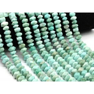Бусины из амазонита галтовка с гранями 10*7мм, 38см, 52 бусины