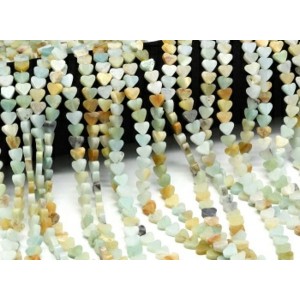 Бусины из амазонита сердце 7*6мм, 38см, 60 бусин