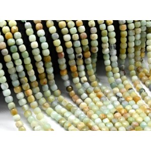 Бусины из амазонита кубик гр.5мм, 39см, 85 бусин