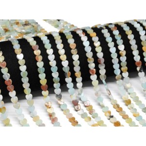 Бусины из амазонита сердце 6*6мм, 37см, 67 бусин