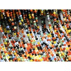 Бусины из самоцветов шарик гр.3мм, 36,5см, 129 бусин