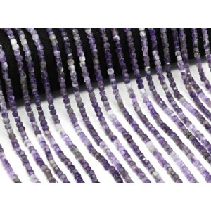Бусины из аметиста кубик гр.4мм, 39см, 100 бусин