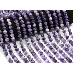Бусины из аметиста шарик 8мм, 38см, 47 бусин