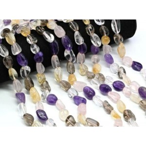 Бусины из самоцветов галтовка 12*17мм, 39см, 27 бусин