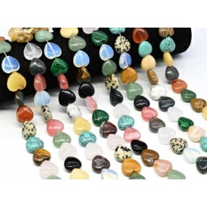 Бусины из самоцветов сердце 16*16мм, 36см, 24 бусины