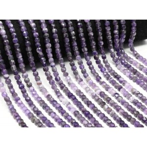 Бусины из аметиста кубик гр.5мм, 37см, 76 бусин