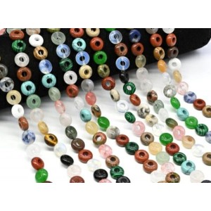 Бусины из самоцветов бублик 10*5мм, 38см, 38 бусин