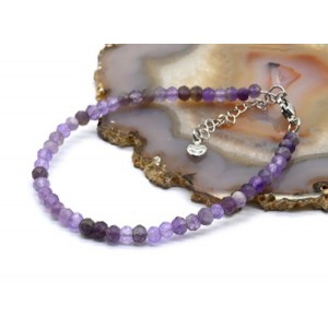 Браслет из аметиста шарик гр.4мм, 18см