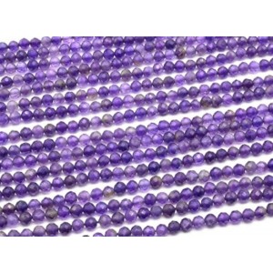 Бусины из аметиста шарик гр.3мм, 39см, 110 бусин