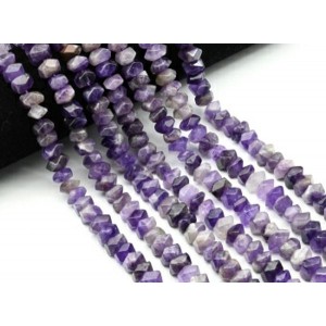 Бусины из аметиста галтовка с гранями 10*7мм, 38см, 54 бусин