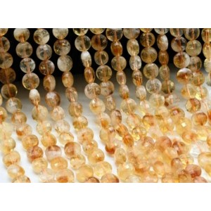 Бусины из цитрина круг гр.8мм, 38,5см, 46 бусин
