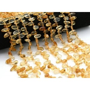 Бусины из цитрина галтовка 7*14мм, 40см, 50 бусин