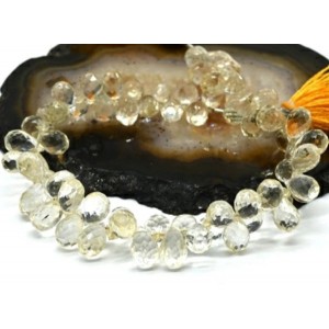 Бусины из цитрина облепиха 6*10мм, 20см, 65 бусин, 31г