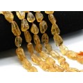 Бусины из цитрина галтовка с гранями 10*15мм, 24см, 16 бусин, 31г