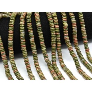 Бусины из унакита диски 6*2мм, 38см, 160 бусин