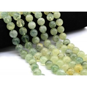 Бусины для украшений из Пренита с включением Эпидота шарик 14мм, 40см, 29 бусин