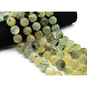 Бусины для украшений из Пренита с включением Эпидота шарик 18мм, 39см, 22 бусины