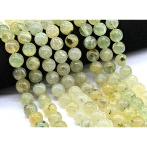 Бусины для украшений из Пренита с включением Эпидота шарик 14мм, 40см, 29 бусин