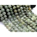 Бусины для украшений из Пренита с включением Эпидота шарик 14мм, 38см, 28 бусин