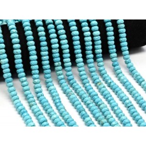 Бусины из бирюзы рондель гр.8*4мм, 38см, 80 бусин (иск.) Бусины из бирюзы рондель гр.8*4мм, 38см, 80 бусин (иск.)