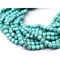 Бусины из бирюзы кубик гр.7мм, 38см, 55 бусины (иск.)