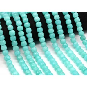 Бусины из кальцита бочонок 10*8мм цвет бирюзовый, 38мм, 44 бусины Бусины из кальцита бочонок 10*8мм цвет бирюзовый, 38мм, 44 бусины