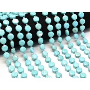 Бусины из бирюзы (туркенит) круг гр.10мм, 36см, 30 бусин